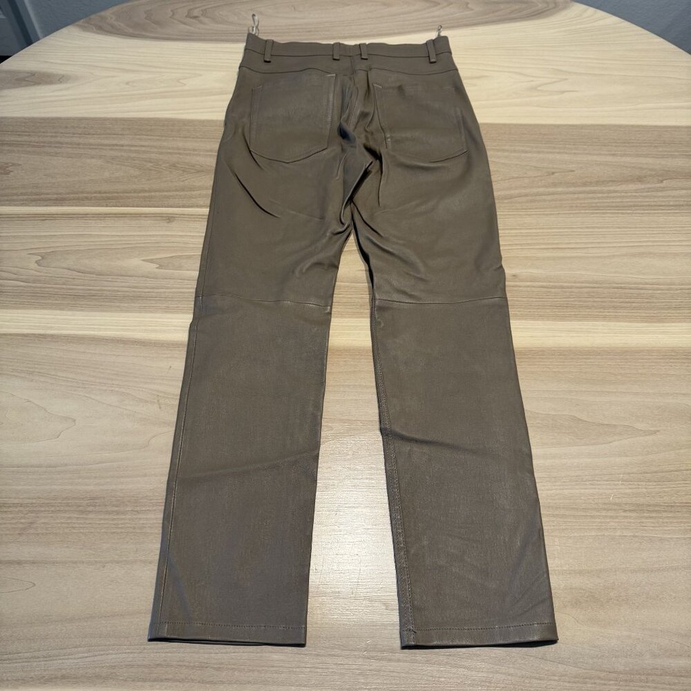 JOSEPH Teddy Mid Grey 100% Lambskin Leather Stretch Pants Women's Size 36 - Picture 4 of 8